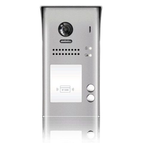 Panou video color de apel exterior, cu conexiune pe 2 fire, camera WIDE ANGLE 170 , pentru doi abonati, control acces RFID DT607-ID-S2