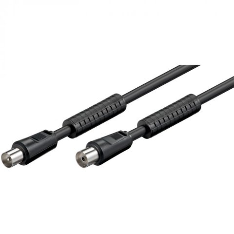 Cablu antena coaxial T-M 1.5m Negru, Goobay G50728