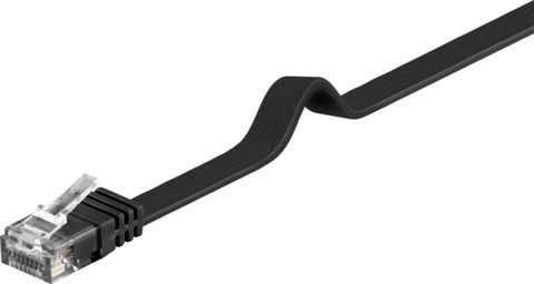Cablu de retea flat RJ45 UTP cat.6 0.5m Negru, sp6uflat005C
