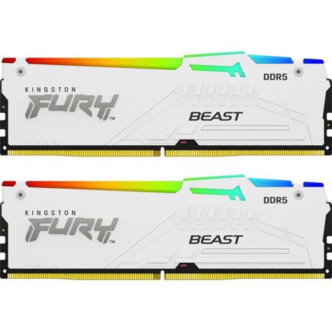 Memorii Kingston FURY Beast RGB White 64GB(2x32GB) DDR5 6000MHz CL36 Dual Channel Kit
