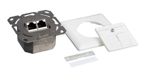 Priza RJ-45 aplicabila cu 2 iesiri LOGILINK pt. cablu FTP, Cat6A, RJ-45 (M) x 2, ecranat, plastic cu metal (Alb)
