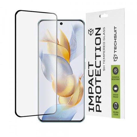Folie de protectie Ecran Techsuit pentru Honor 90, Sticla Securizata, Full Glue, 111D (Transparent/Negru)