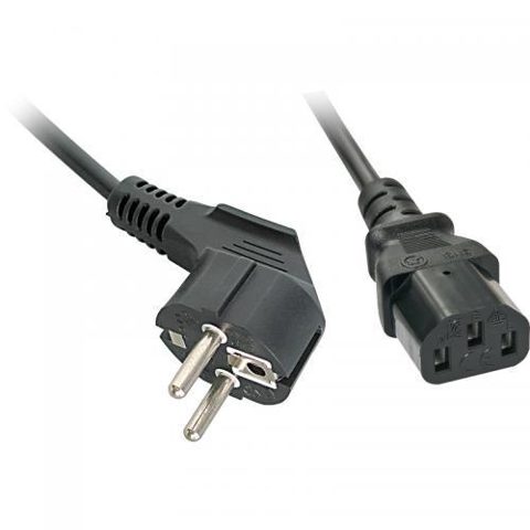 Cablu alimentare Lindy LY-30335, Schuko - IEC C13 Female, 2m, Negru