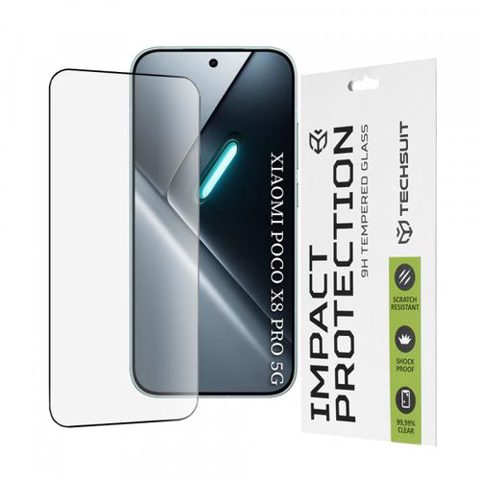 Folie de protectie Ecran Techsuit pentru Xiaomi Poco X8 Pro, Sticla Securizata, Full Glue, 111D, Neagra