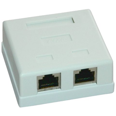 Priza FTP dubla aplicata cat.6, EMTEX EMT-FTP6-2P-PT