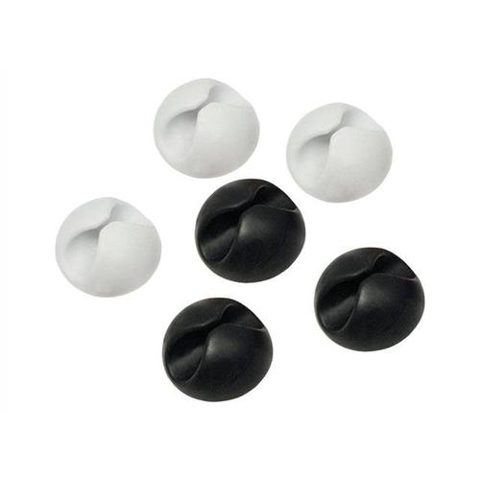 Set organizatoare de cabluri LogiLink, Klips 6 buc , alb si negru