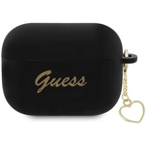 Husa de protectie Guess 4G Charms Heart Silicone pentru AirPods Pro 2, Negru