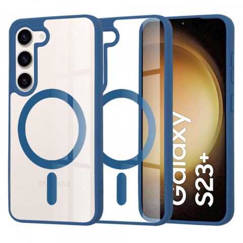 Husa MagSafe Techsuit Pro pentru Samsung Galaxy S23+ S916 (Transparent/Albastru)