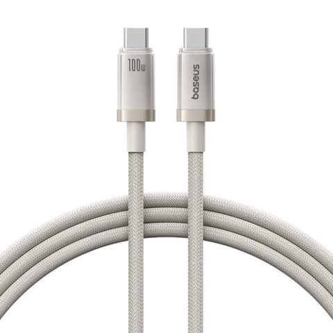 Cablu de date Baseus Titanium, USB Type-C la USB Type-C 100W, braided, 1m