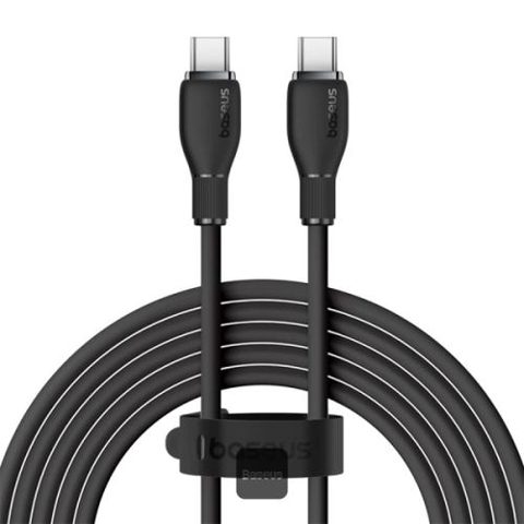 Cablu de date Baseus Pudding Series, Fast Charging, USB Type-C la USB Type-C 100W, 1.2m, Negru