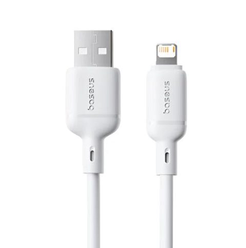 Cablu de date Baseus Silky Series, USB-A la Lightning, 2m (Alb)