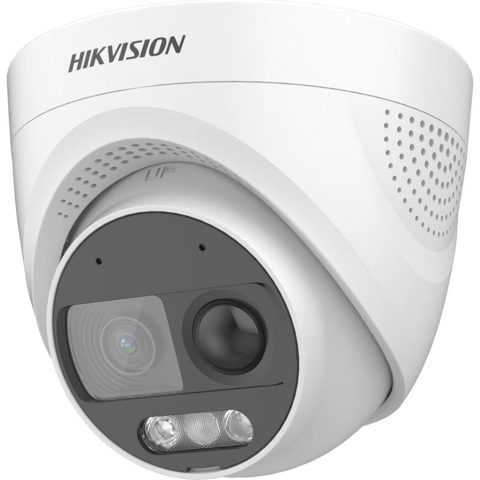 Camera TurboHD ColorVu Hikvision DS-2CE72DF3T-PIRXOS, 2MP, lentila 2.8mm, lumina alba 20m, microfon, difuzor, PIR, IP67