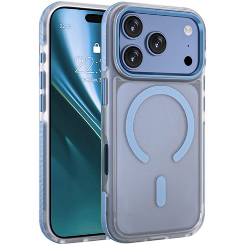 Husa MagSafe pentru Apple iPhone 18 Pro / 17 Pro, Etteri, Icy Mag, Bleu