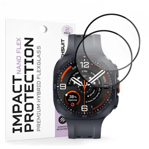 Folie Protectie Techsuit Nano Flex pentru Samsung Galaxy Watch Ultra2, Plastic, Set 2 bucati, Neagra