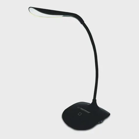 Lampa LED Esperanza Acrux ELD103K, brat flexibil 21 cm, alimentare duala, cablu 110 cm, 4 x AAA, Negru