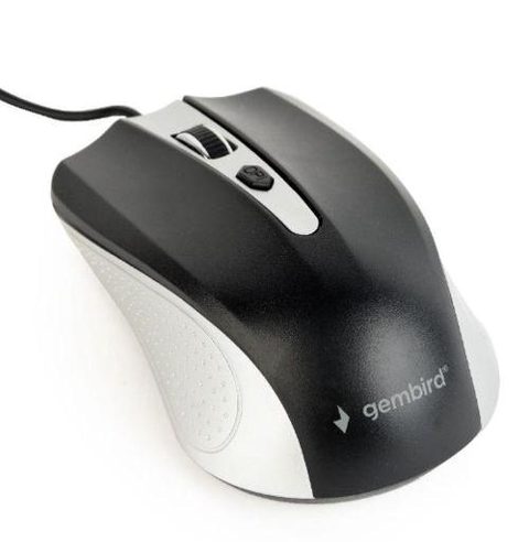 Mouse Gembird MUS-4B-01, Optic, 1200 DPI (Negru/Argintiu)