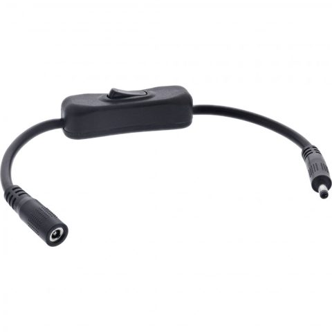Cablu prelungitor DC 4.0x1.7mm T-M cu switch 0.2m, InLine IL26906C