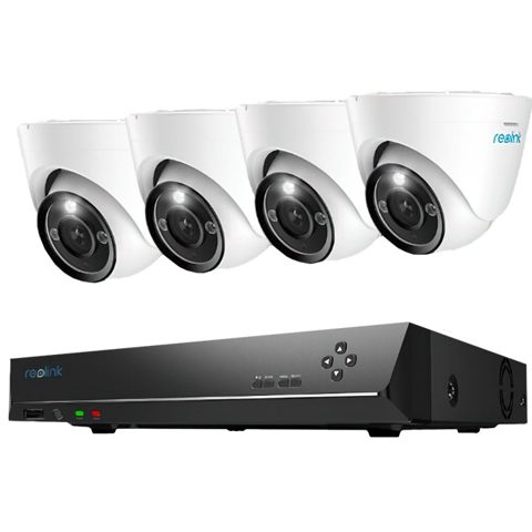 Sistem supraveghere IP exterior Reolink NVS8-12MD4, 4 camere, 12 MP, IR 30 m, 2.8 mm, microfon, HDD 2 TB