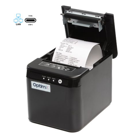 Imprimanta termica pentru chitante OptimX Pro HQ821, 80mm, viteza de printare 200mm/s, USB, LAN