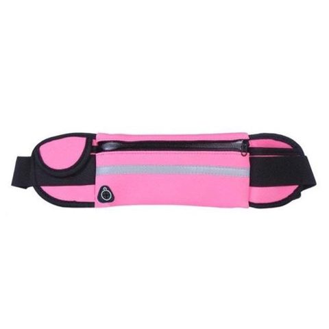 Centura Alergare Lemontti Sport cu Suport Sticla si Orificiu Pentru Casti (Roz)
