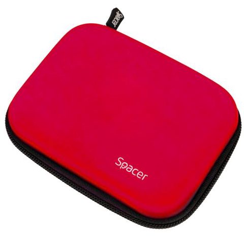 Husa SPACER SPHD-001-RD pentru HDD/SSD 2.5″, buzunar intern plasa (Rosu)