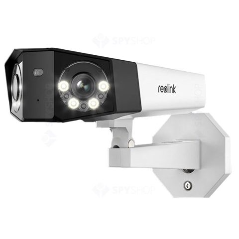 Camera supraveghere IP exterior Reolink Duo 2 P730 PoE, 8MP, slot card, lumina alba/IR 30 m, detectie oameni/vehicule, microfon
