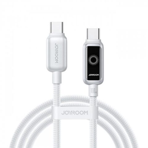 Cablu Date si Incarcare USB-C - USB-C Joyroom S-A55 StarFlight Display, 100W, 1.2m, Alb