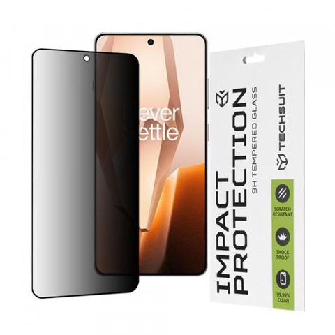 Folie de protectie Ecran Privacy Techsuit pentru OnePlus 13R, Sticla Securizata, Full Glue, 111D