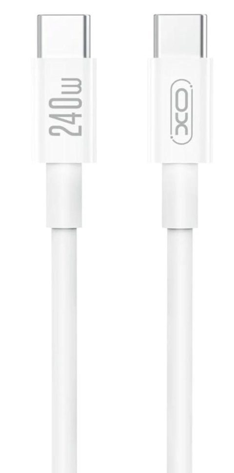 Cablu Date si Incarcare USB-C - USB-C XO Design NB-Q298, 240W, 1m, Alb