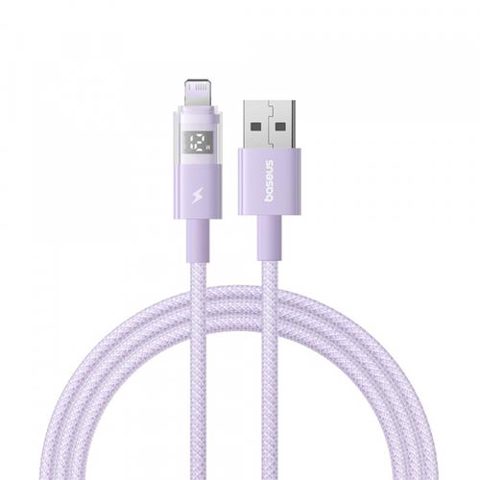 Cablu Date si Incarcare USB-A - Lightning Baseus Display 2 P10382700511-00, 12W, 1m, Mov