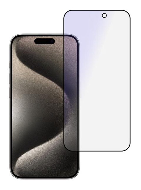 Folie de protectie Ecran Anti Blue Light OEM pentru Apple iPhone 16 Plus, Sticla Securizata, Full Glue, Neagra