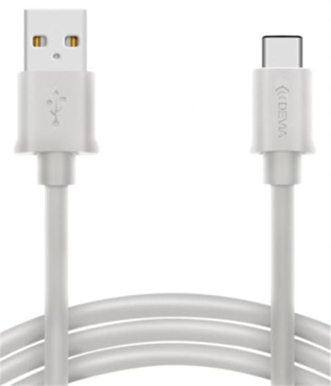 Cablu de Date Devia Smart DVSMTYPECW, 1m, USB-C (Alb)
