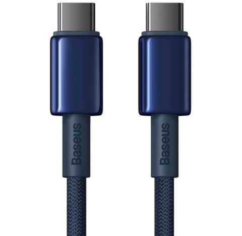 Cablu Date si Incarcare Baseus Tungsten Gold P10319800321-03, USB-C - USB-C , 100W, 1m (Albastru)