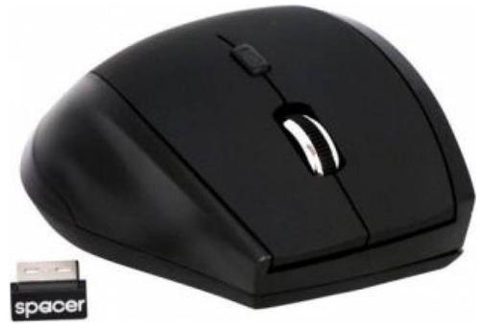 Mouse Wireless Spacer SPMO-161, USB, 1000 DPI (Negru)