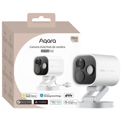 Camera inteligenta Aqara Hub G5 PRO, POE, Alba cu Hub Zigbee incorporat 6975833358083