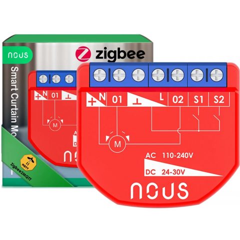 Releu inteligent pentru perdele si draperii Nous B4Z ZigBee, 1 canal / 5905072800532