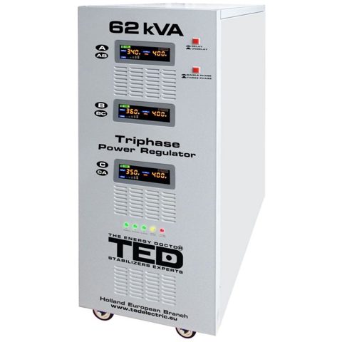 Stabilizator retea 380V maxim 62KVA TED cu servomotor trifazat TED60K3SVC TED000217, 48KW