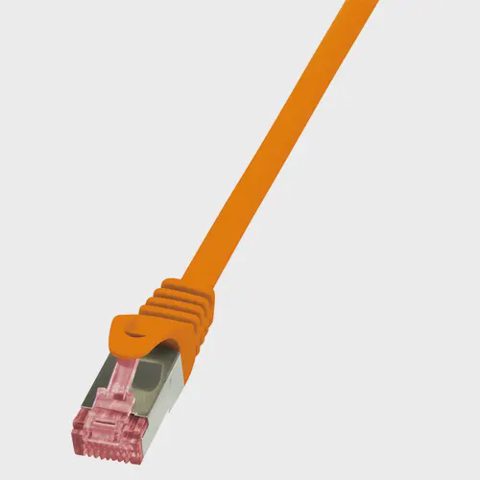 Cablu S/FTP LOGILINK Cat6, LSZH, cupru, 0.5 m, portocaliu, AWG27, dublu ecranat CQ2028S