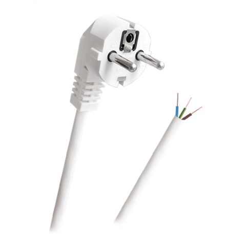 Cablu de alimentare Schuko la fire deschise 3m Alb, PS3X1-3