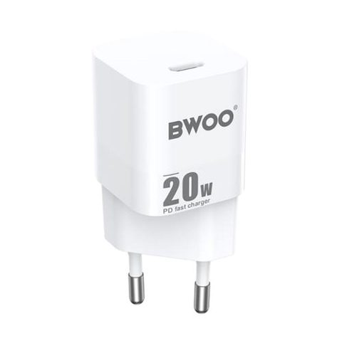Incarcator Retea BWOO CDA155, 20W, 3A, 1 x USB-C (Alb)