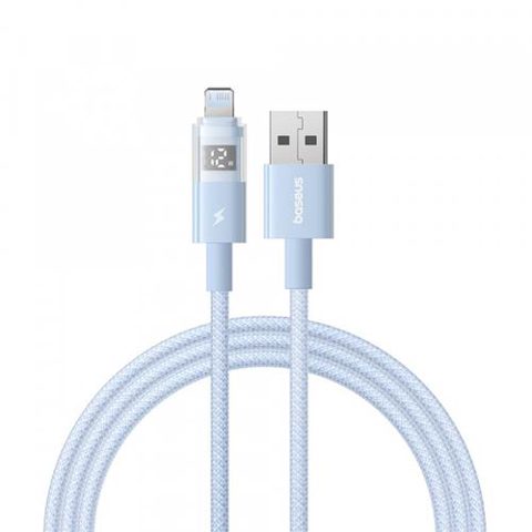 Cablu Date si Incarcare USB-A - Lightning Baseus Display 2 P10382700311-00, 12W, 1m, Albastru