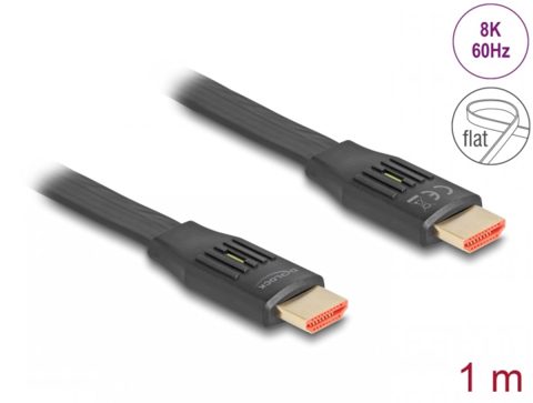 Cablu flat HDMI 8K60Hz/4K240Hz 1m, Delock 81001