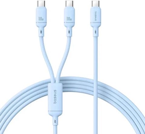 Cablu de date Baseus Pudding P10377701311-00, USB Type-C la USB Type-C 100W, 1.5m (Albastru)