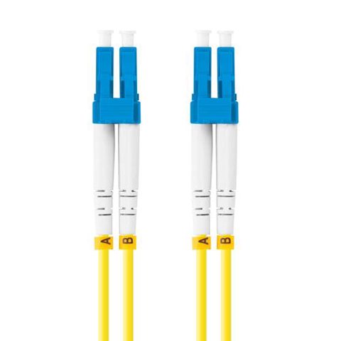 Cablu retea fibra optica cu lungime 1 m si conectori LC/UPC-LC/UPC, Lanberg Z32292, SM, DUPLEX 3.0MM G657A1 LSZH, galben