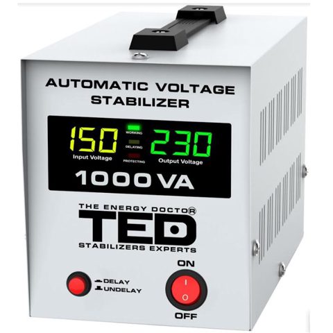Stabilizator de retea TED000040, maxim 1000VA/600W, AVR, LCD, 1 iesire schuko (A0112900)