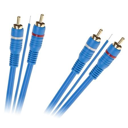 Cablu OEM KPO2669-5, 2XRCA TATA - 2XRCA TATA + Remote, 5 m (Albastru)