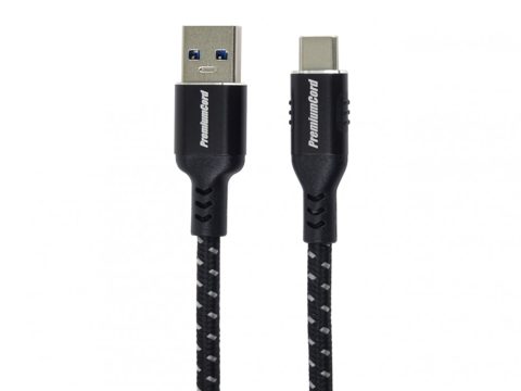 Cablu USB 3.2-A la USB type C T-T 0.5m brodat Negru, ku31cx05