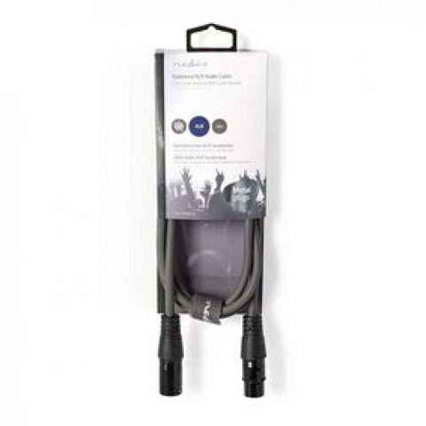 Cablu audio prelungitor XLR 3 pini T-M 1.5m, Nedis COTH15010GY15