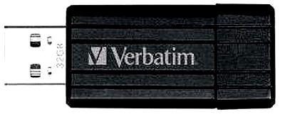 Stick USB Verbatim PinStripe 32 GB (Negru)