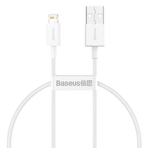 Cablu de date Baseus Superior Series CALYS-02, USB la Lightning, 2.4A, 0.25m (Alb)